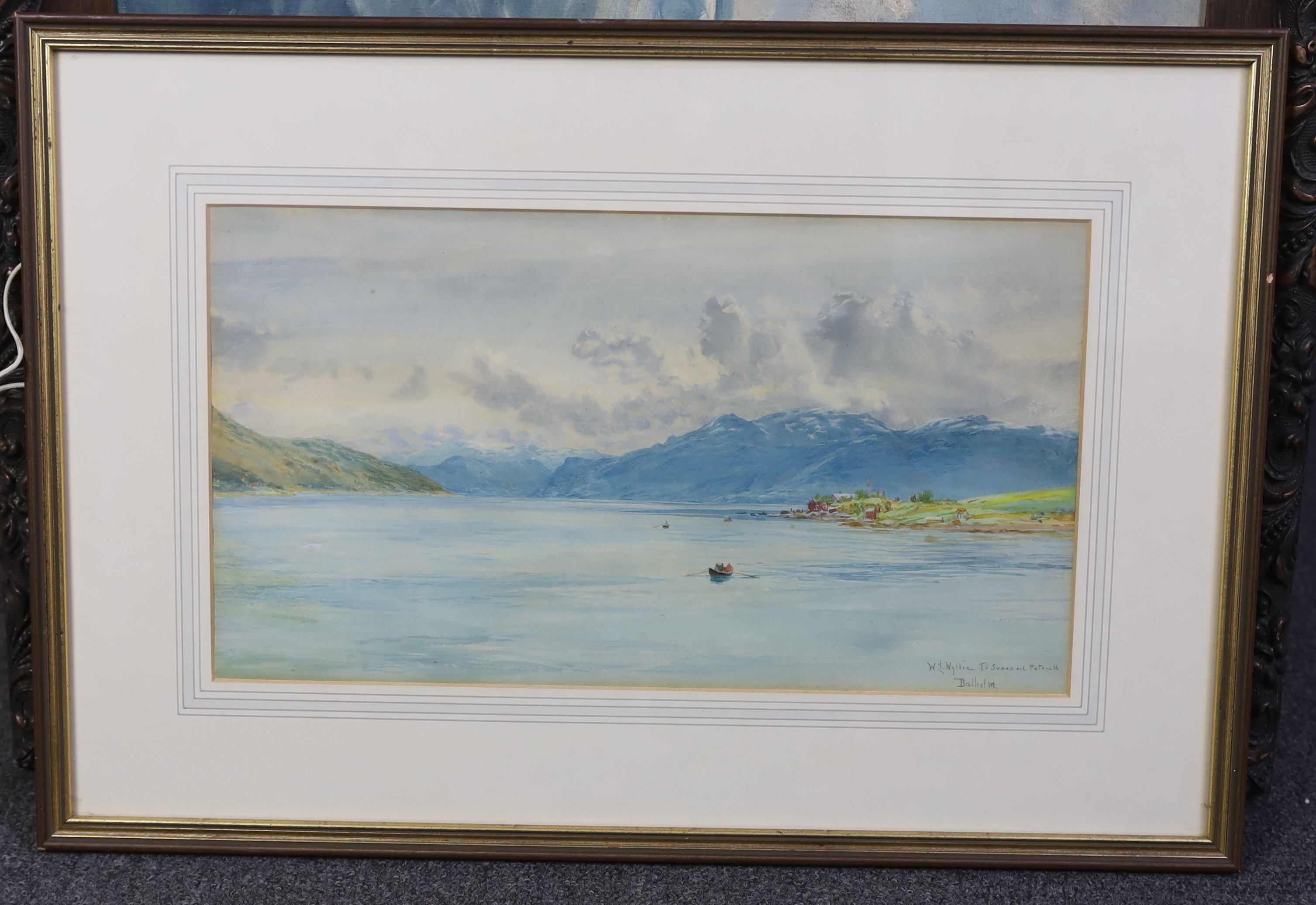 William Lionel Wyllie (English, 1851-1931), 'Balholm on the Sognefjord, Norway', watercolour, 23 x 42cm